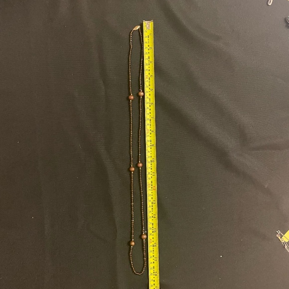 14K Clasp Golden Brown & Gold Beaded Necklace - Picture 7 of 7